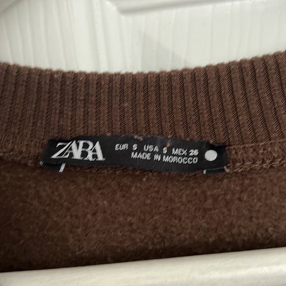 Zara Brown Cropped Sweatshirt - Picture 5 of 5
